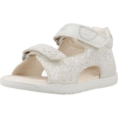 Geox B Sandal fläckflicka, sandaler för pojkar 0–24, vit silver WA0, 23 EU Geox B Sandal fläckflicka, sandaler för pojkar 0–24, vit silver WA0, 23 EU