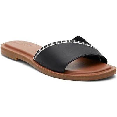 TOMS kvinnors Shea Slide Sandal, Black Leather/Suede, 6 UK, Svart lädermocka, 38.5 EU TOMS kvinnors Shea Slide Sandal, Black Leather/Suede, 6 UK, Svart lädermocka, 38.5 EU