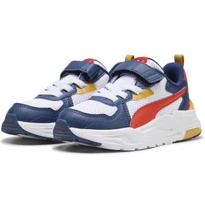 PUMA Unisex barn Trinity Lite Ac+ Ps Sneaker, vit hård röd persisk blå, 35 EU PUMA Unisex barn Trinity Lite Ac+ Ps Sneaker, vit hård röd persisk blå, 35 EU