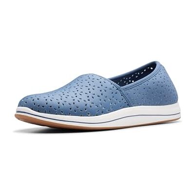 Clarks Brezza Emily Loafers dam, Blått tyg, 43 EU Larga Clarks Brezza Emily Loafers dam, Blått tyg, 43 EU Larga