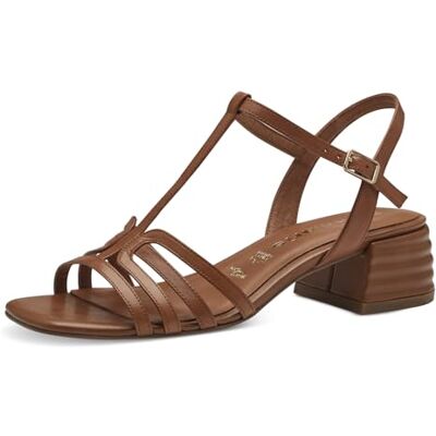 Tamaris dam 1-28223-42 sandal med klack, konjak läder, 38 EU Tamaris dam 1-28223-42 sandal med klack, konjak läder, 38 EU