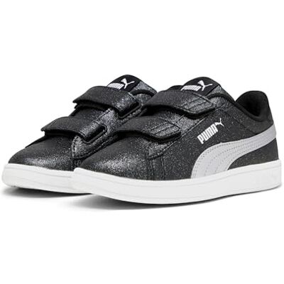 PUMA Flicka Smash 3.0 Glitz Glam V Ps sneakers, Svart Silver Vit, 28.5 EU PUMA Flicka Smash 3.0 Glitz Glam V Ps sneakers, Svart Silver Vit, 28.5 EU