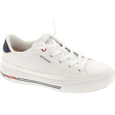 Skechers Dam Arch Fit Arcade Arcata Sneakers, Vit/marinblå/röd, 9.5 Wide Skechers Dam Arch Fit Arcade Arcata Sneakers, Vit/marinblå/röd, 9.5 Wide