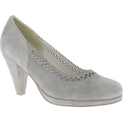 Hirschkogel Pumps Linasten Traditionella pumps av läder Klackskor med bågkant hålmönster traditionell dirndl-skor grå, Sten, 37 EU Hirschkogel Pumps Linasten Traditionella pumps av läder Klackskor med bågkant hålmönster traditionell dirndl-skor grå, Sten, 37 EU