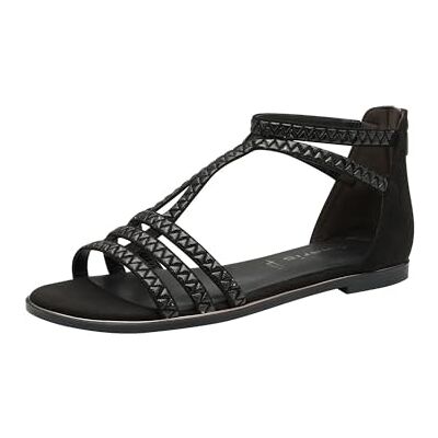 Tamaris Dam 1-28149-44 platt sandal, Vanligsvart, 38 EU Tamaris Dam 1-28149-44 platt sandal, Vanligsvart, 38 EU