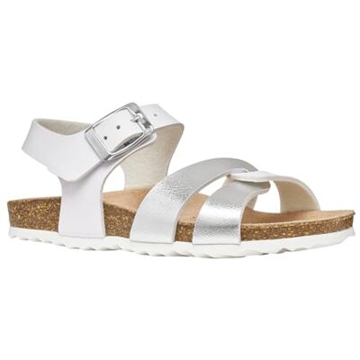 Geox J Adriel Girl B Sandal, vit/silver, 39 EU Geox J Adriel Girl B Sandal, vit/silver, 39 EU