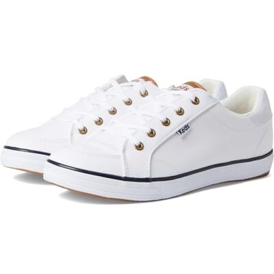 Keds dam Center III kanvas snörning sneakers, Vit/marinblå kanvas, 5 Keds dam Center III kanvas snörning sneakers, Vit/marinblå kanvas, 5