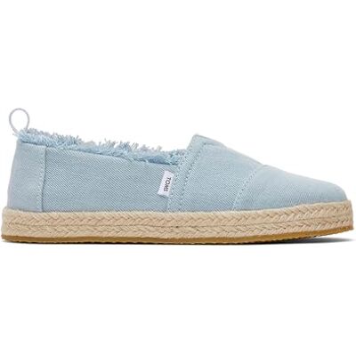 TOMS Flickors alpargata rep loafer platt, Pastellblå tvättad denim, 13 UK Child TOMS Flickors alpargata rep loafer platt, Pastellblå tvättad denim, 13 UK Child