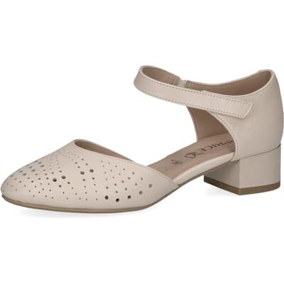 CAPRICE Comfort dampumps med remmar av läder med blockhäl, cream perlato, 39 EU CAPRICE Comfort dampumps med remmar av läder med blockhäl, cream perlato, 39 EU