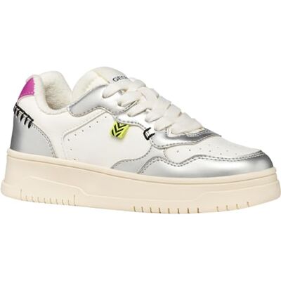 Geox J LESTRELLA Girl C sneakers, vit/silver, 36 EU Geox J LESTRELLA Girl C sneakers, vit/silver, 36 EU