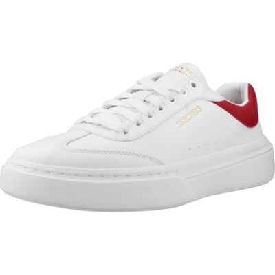 Skechers herr tränare Cordova Classic LIGHTO sneakers, vit Duraleather/Suede/Red Trim, 10 UK, Vit Duraleather mocka röd trim, 45 EU Skechers herr tränare Cordova Classic LIGHTO sneakers, vit Duraleather/Suede/Red Trim, 10 UK, Vit Duraleather mocka röd trim, 45 EU