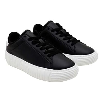 Tommy Jeans dam TJW läder Cupsole ESS sneakers, svart, 4 UK, Svart, 37 EU Tommy Jeans dam TJW läder Cupsole ESS sneakers, svart, 4 UK, Svart, 37 EU