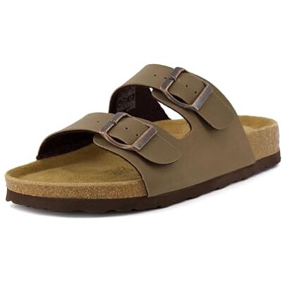 CUSHIONAIRE Dam Lane Kork Fotbädd Sandal med +Komfort, Brun, 37 EU bred CUSHIONAIRE Dam Lane Kork Fotbädd Sandal med +Komfort, Brun, 37 EU bred