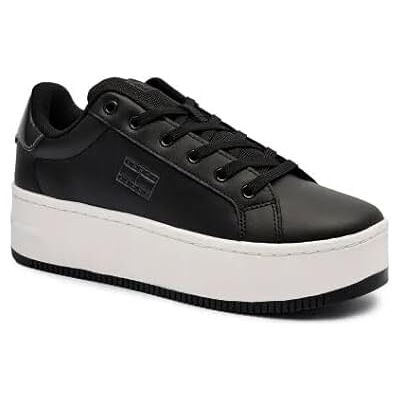 Tommy Jeans TJW Flatform Pearlized Sneaker EN0EN02931 låg topp, svart (svart), 5 UK, Svart, 38 EU Tommy Jeans TJW Flatform Pearlized Sneaker EN0EN02931 låg topp, svart (svart), 5 UK, Svart, 38 EU