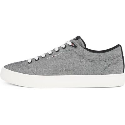 Tommy Hilfiger Herr TH HI VULC LOW CORE CHAMBRAY topp, SVART (svart), 7 UK, Svart, 41 EU Tommy Hilfiger Herr TH HI VULC LOW CORE CHAMBRAY topp, SVART (svart), 7 UK, Svart, 41 EU