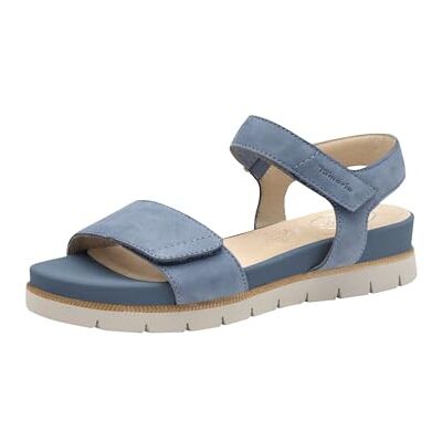 Tamaris Comfort damsandaler platta av läder med kardborreband, kilsandaler, denim NUBUC, 38 EU, denim nubuc, 38 EU Tamaris Comfort damsandaler platta av läder med kardborreband, kilsandaler, denim NUBUC, 38 EU, denim nubuc, 38 EU