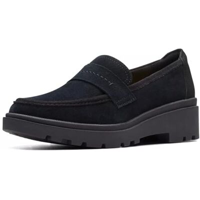 Clarks kvinnors Calla Ease Loafer platt, Svart l der, 5 Clarks kvinnors Calla Ease Loafer platt, Svart l der, 5