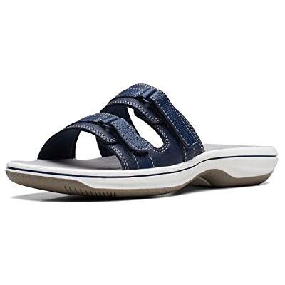 Clarks kvinnors Breeze PiperSlide Sandal, Marinblå syntetisk, 39 EU Clarks kvinnors Breeze PiperSlide Sandal, Marinblå syntetisk, 39 EU
