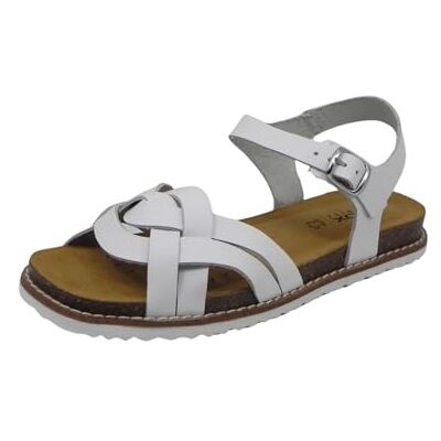 Geox Damer D LEUCA A platt sandal, vit, 39 EU, Vit, 39 EU Geox Damer D LEUCA A platt sandal, vit, 39 EU, Vit, 39 EU
