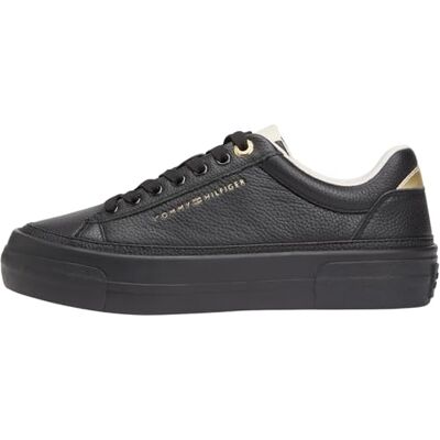 Tommy Hilfiger TH Platform Sneaker Tumbled LTR Fw0fw09018, låg damtopp, svart, 38 EU, svart, 38 EU Tommy Hilfiger TH Platform Sneaker Tumbled LTR Fw0fw09018, låg damtopp, svart, 38 EU, svart, 38 EU