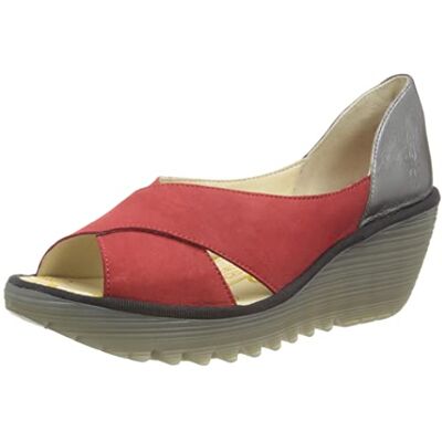 Fly London Yoma307fly sandal för kvinnor, Läppstift röd grafit, 40 EU Fly London Yoma307fly sandal för kvinnor, Läppstift röd grafit, 40 EU