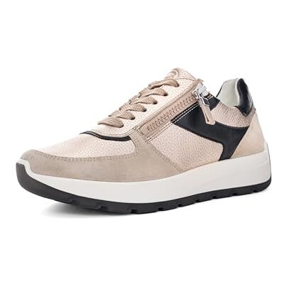 ARA New York sneakers för kvinnor, Snäckskal sand svart, 37.5 EU bred ARA New York sneakers för kvinnor, Snäckskal sand svart, 37.5 EU bred