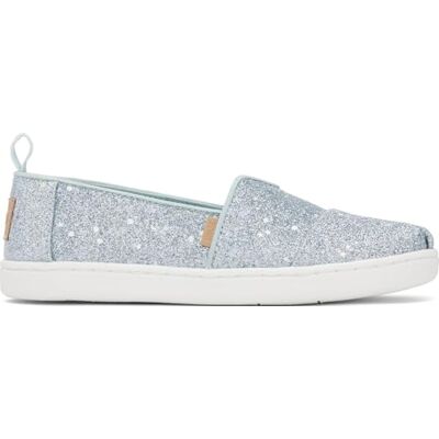 TOMS Klassisk Alpargata loafer för flickor platt, Ljus mint kosmisk glitter, 35.5 EU TOMS Klassisk Alpargata loafer för flickor platt, Ljus mint kosmisk glitter, 35.5 EU