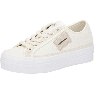 Calvin Jeans Djärv Vulc Flatf Low T Ml Fad Sneaker för kvinnor, Krämig vit ljus vit, 38 EU Calvin Jeans Djärv Vulc Flatf Low T Ml Fad Sneaker för kvinnor, Krämig vit ljus vit, 38 EU
