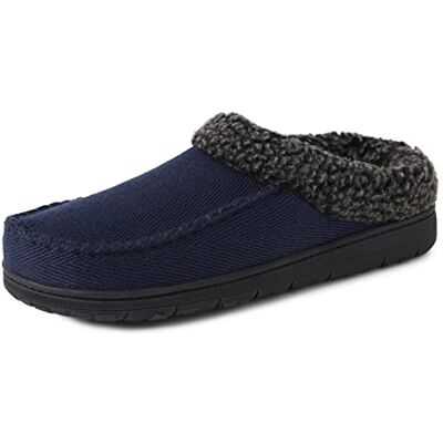 Dearfoams Herr Brendan Memory Foam Clog toffla, Marinblå twill, X-Large Dearfoams Herr Brendan Memory Foam Clog toffla, Marinblå twill, X-Large