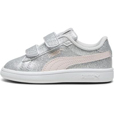 PUMA Smash 3.0 Glitz Glam V Inf, Sneaker för flickor 0–24, Glacial Gray Frosty Pink, 21.5 EU PUMA Smash 3.0 Glitz Glam V Inf, Sneaker för flickor 0–24, Glacial Gray Frosty Pink, 21.5 EU