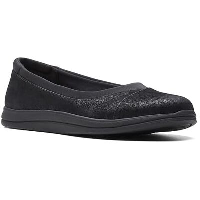 Clarks kvinnors bris Ayla balett platt, Svart syntetisk, 39.5 EU Clarks kvinnors bris Ayla balett platt, Svart syntetisk, 39.5 EU
