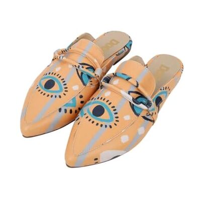 DOGO Kvinnor Läder Vegan Orange tofflor See You Pattern, Material: Polyester, 38 EU DOGO Kvinnor Läder Vegan Orange tofflor See You Pattern, Material: Polyester, 38 EU