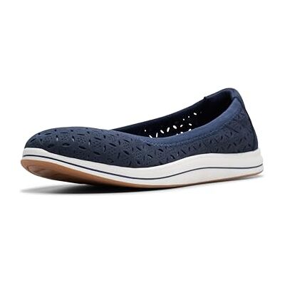 Clarks Women's Breeze Roam Ballet Flat, Navy Textile, 8 Clarks Women's Breeze Roam Ballet Flat, Navy Textile, 8
