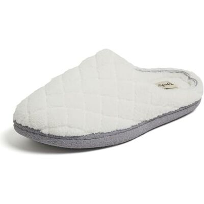 Dearfoams Leslie Damträskor, tvättbara minnesskum med bred bredd, muslin, 9–10 US, Muslin, 40.5/42 EU Dearfoams Leslie Damträskor, tvättbara minnesskum med bred bredd, muslin, 9–10 US, Muslin, 40.5/42 EU