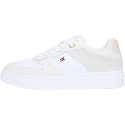 Tommy Hilfiger Kvinnor TH Sportig Cupsole Tumbled LTR FW0FW09024 låg topp, vit (vit/ljusgrå), 38, Vit vit ljusgrå, 38 EU Tommy Hilfiger Kvinnor TH Sportig Cupsole Tumbled LTR FW0FW09024 låg topp, vit (vit/ljusgrå), 38, Vit vit ljusgrå, 38 EU
