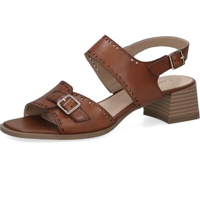 CAPRICE Damen 9-28204-46, sandaler med klack för kvinnor, Cognac Tofs, 39 EU CAPRICE Damen 9-28204-46, sandaler med klack för kvinnor, Cognac Tofs, 39 EU