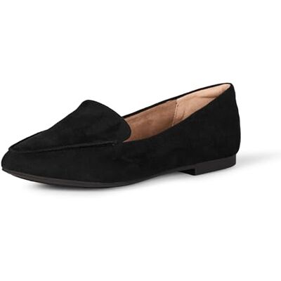 Amazon Essentials Loafer för kvinnor platt, Svart mikromocka, 42 EU Bred Amazon Essentials Loafer för kvinnor platt, Svart mikromocka, 42 EU Bred