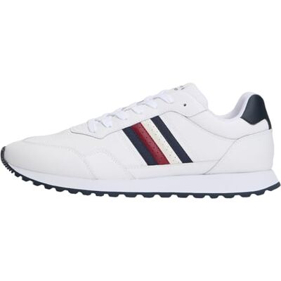 Tommy Hilfiger herr ny löpare EVA LTH ränder FM0FM05637 låg topp, vit (vit), 10, Vitt, 44 EU Tommy Hilfiger herr ny löpare EVA LTH ränder FM0FM05637 låg topp, vit (vit), 10, Vitt, 44 EU