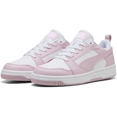 PUMA Unisex Rebound V6 LowTrack sko, vit ros mauve, 44 EU PUMA Unisex Rebound V6 LowTrack sko, vit ros mauve, 44 EU