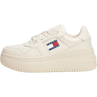 Tommy Jeans dam ny TJW retro korg sneaker FL EN0EN02506, beige, 7,5 UK, BEIgE, 42 EU Tommy Jeans dam ny TJW retro korg sneaker FL EN0EN02506, beige, 7,5 UK, BEIgE, 42 EU