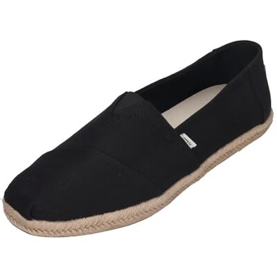 TOMS Alpargata rep för män klassisk loafer platt, Svart, 43.5 EU TOMS Alpargata rep för män klassisk loafer platt, Svart, 43.5 EU