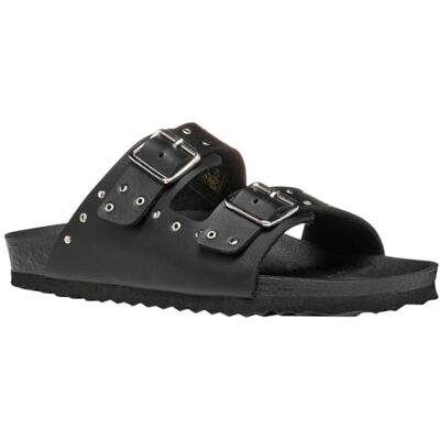 Geox Flicka Adriel flicka J sandal, Svart silver, 36 EU Geox Flicka Adriel flicka J sandal, Svart silver, 36 EU