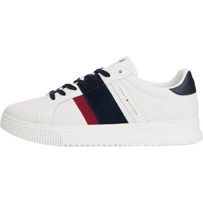 Tommy Hilfiger herr Supercup LTH RWB Fm0fm05633 låg topp, Vit Ecru, 41 EU Tommy Hilfiger herr Supercup LTH RWB Fm0fm05633 låg topp, Vit Ecru, 41 EU