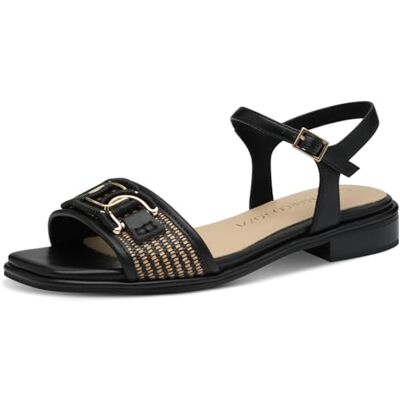 MARCO TOZZI Damer 2-28101-44 platta sandaler, svart, 36 EU MARCO TOZZI Damer 2-28101-44 platta sandaler, svart, 36 EU