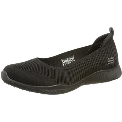 Skechers Microburst 2.0 Be Iconic, sneakers för kvinnor, Svart stretch fit stickad skimmer, 3 UK Wide Skechers Microburst 2.0 Be Iconic, sneakers för kvinnor, Svart stretch fit stickad skimmer, 3 UK Wide
