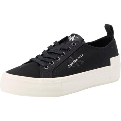 Calvin jeans dam Bold Vulc FLATF Low LACE Mix MTL sneakers, svart/krämig vit, 3.5 UK, Svart krämig vit, 36.5 EU Calvin jeans dam Bold Vulc FLATF Low LACE Mix MTL sneakers, svart/krämig vit, 3.5 UK, Svart krämig vit, 36.5 EU