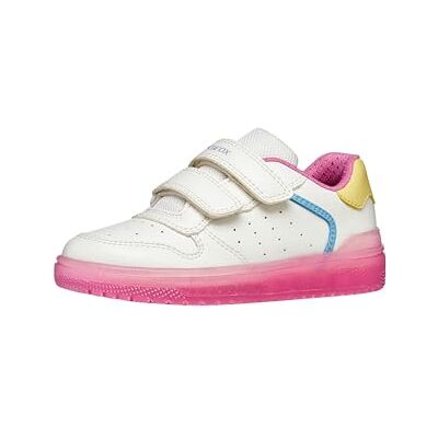 Geox J WASHIBA Girl B sneakers, vit/DK pink, 34 EU Geox J WASHIBA Girl B sneakers, vit/DK pink, 34 EU
