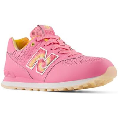 New Balance pojke 574 Sneaker, Signal rosa, 5 UK New Balance pojke 574 Sneaker, Signal rosa, 5 UK