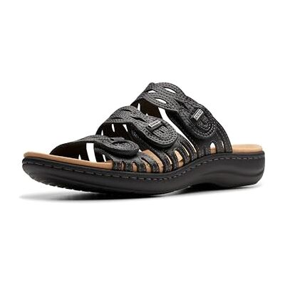 Clarks dam Laurieann Ruby platt sandal, Svart läder, 39.5 EU Clarks dam Laurieann Ruby platt sandal, Svart läder, 39.5 EU