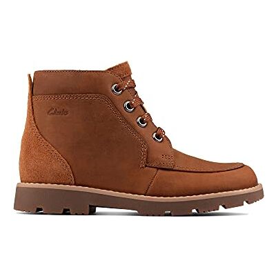 Clarks Pojkar Heath Lace T Boots, Garnbrunt läder, 25 EU Weit Clarks Pojkar Heath Lace T Boots, Garnbrunt läder, 25 EU Weit